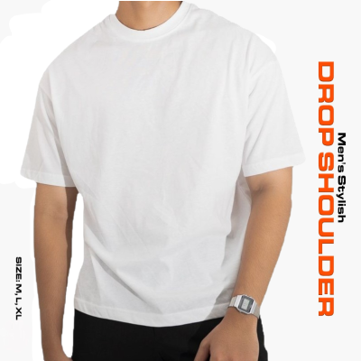 Men's Stylish Drop Shoulder-White